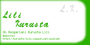 lili kurusta business card